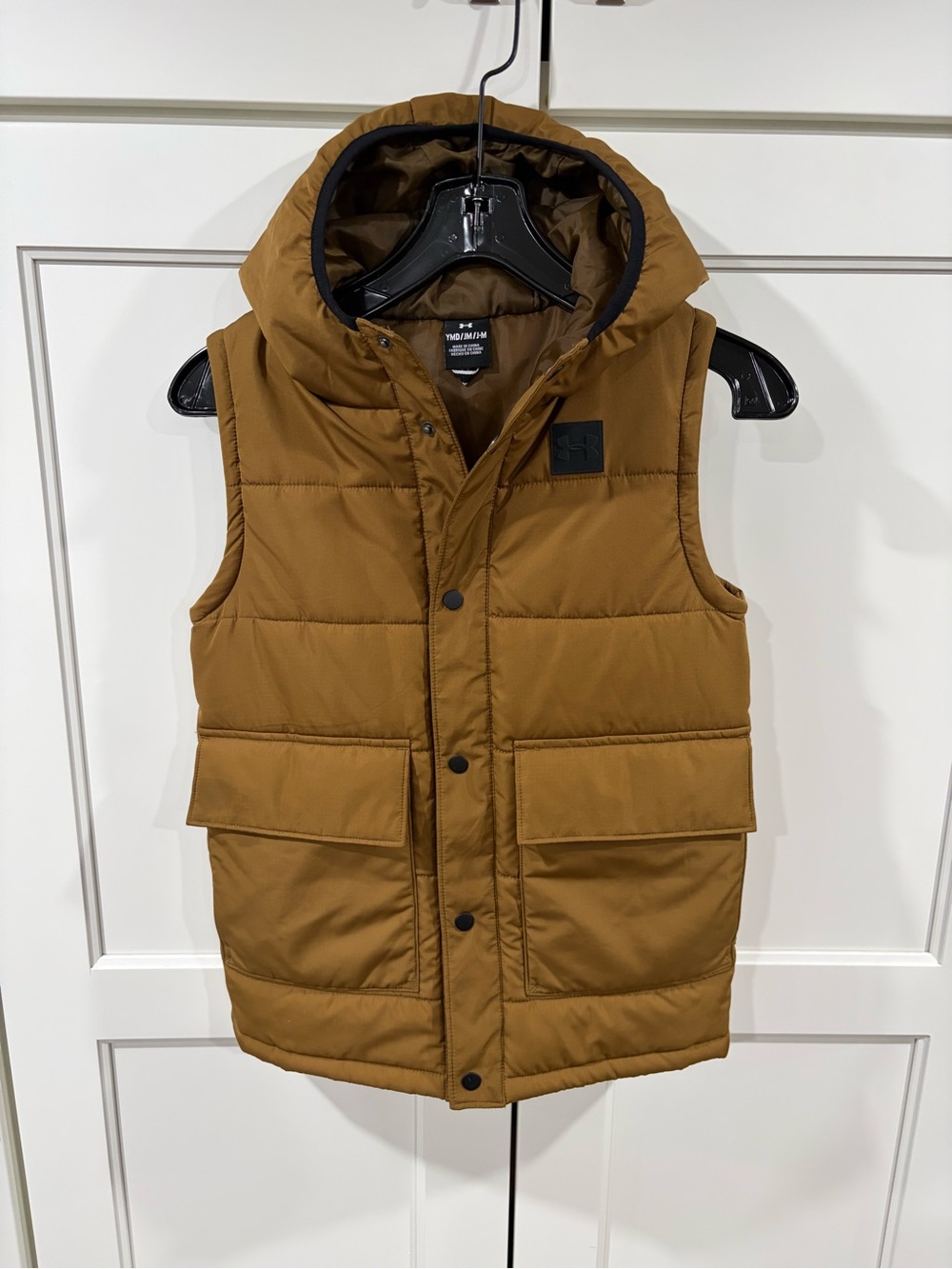 Under Armour Boys Hooded Puffer Vest - Brown
